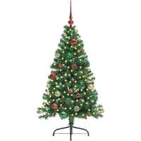 vidaXL Sapin de Noël artificiel pré-éclairé Vert 150 cm PVC