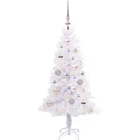 vidaXL Sapin de Noël artificiel avec 150 LED Blanc 120 cm PVC et Acier