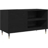 vidaXL Meuble à disques noir imitation chêne 85 x 38 x 48 cm