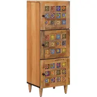 vidaXL Buffet haut avec rangement Naturel 40 x 33 x 110 cm Bois massif Mango