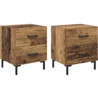 vidaXL Cabinet de chevet 2 pcs Bois ancien 40 x 35 x 47,5 cm