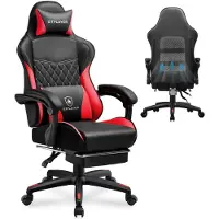 GTPLAYER Chaise de jeu , Gaming Chair, Chaise de bureau ergonomique réglable en hauteur, pratique pour l'hiver et l'été, avec double dossier avec repose-pieds