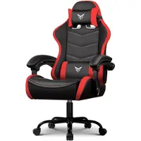 GTPLAYER Chaise gaming Chaise de bureau Chaise gaming ergonomique avec appui-tête et soutien lombaire réglables, fauteuil gaming, rouge