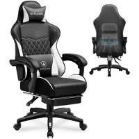 GTPLAYER Chaise de jeu , Gaming Chair, Chaise de bureau ergonomique réglable en hauteur, pratique pour l'hiver et l'été, avec double dossier avec repose-pieds