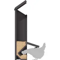 vidaXL Nourrisseur pour poules Noir 13 x 12 x 51 cm Acier laminé à froid