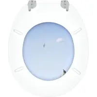 vidaXL Abattant de WC à fermeture douce, bleu, 44 x 38 cm, plateau en MDF