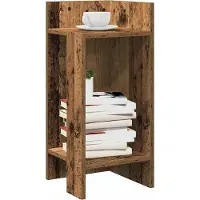 vidaXL Tables d'appoint 2 pcs avec étagère vieux bois 25,5x27x60 cm