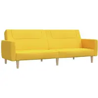 vidaXL Canapé-lit à 2 places jaune tissu