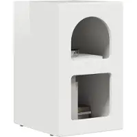 vidaXL Table de chevet Blanc brillant 29,5 x 35 x 50 cm
