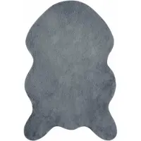 vidaXL Tapis antidérapant en fourrure synthétique Olite anthracite 50 x 80 cm