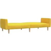 vidaXL Canapé-lit à 2 places jaune tissu