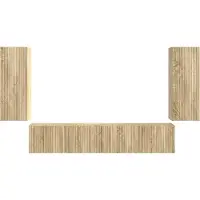 vidaXL Ensemble d'étagères murales pour téléviseur, à fixer au mur, 4 pièces, bois composite chêne Sonoma