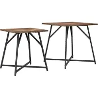 vidaXL Ensemble de tables d'appoint 2 pcs Chêne fumé et noir