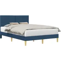 vidaXL Cadre de lit avec tête de lit Bleu 160 x 200 cm Tissu