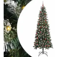 vidaXL Sapin de Noël artificiel Vert 210 cm PVC, plastique et acier