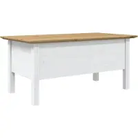 vidaXL Table basse BODO blanche et brune 100x55x46 cm pin massif