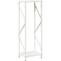 vidaXL Étagère à bois de chauffage Blanc 34x25x100 cm Acier laminé à froid