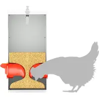 vidaXL Distributeur de nourriture pour poulets, argenté, 32,5 x 20,5 x 43 cm, capacité de 25 kg