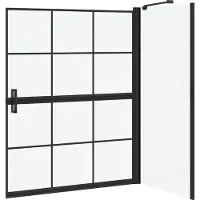 vidaXL Paroi de douche noire et transparente 100 x 68 x 128 cm