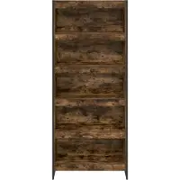 vidaXL Bibliothèque 2 Pcs Chêne Fumé 80 X 30 X 155 Cm
