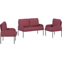 vidaXL Ensemble de canapés 3 pièces Bordeaux 115 x 56 x 80 cm Contreplaqué