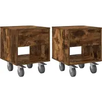 vidaXL Table de chevet 2 pcs Chêne fumé 40,5 x 40 x 48 cm