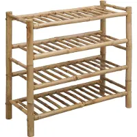 vidaXL Rack à chaussures avec étagère Naturel 68 x 28 x 63 cm Bambou