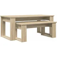 vidaXL Table basse set 2 pcs chêne Sonoma bois composite
