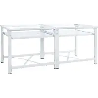 vidaXL Support de machine à laver 2 pièces avec étagères extensibles blanc