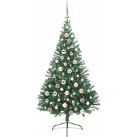 vidaXL Sapin de Noël artificiel pré-éclairé Vert 180 cm PVC