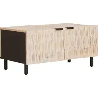 vidaXL Table basse blanche 80 x 50 x 40 cm en bois massif de manguier