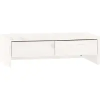 vidaXL Support d'écran blanc 50x27x15 cm pin massif