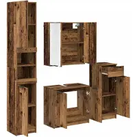 vidaXL Ensemble de meubles de salle de bain , 4 pièces, bois de récupération, 64,5 x 33,5 x 59 cm