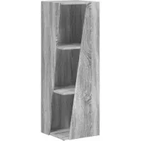 vidaXL Étagère latérale Sonoma grise 33 x 32 x 100,5 cm Matériau dérivé du bois