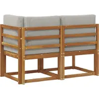 vidaXL Canapé d'extérieur central et d'angle, lot de 2, gris naturel et gris clair