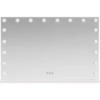 vidaXL Miroir de Coiffure LED Blanc 80 x 10 x 52,5 cm Verre et acier