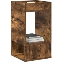 vidaXL Table d'appoint 2 pcs Chêne fumé 30 x 30 x 56 cm