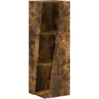vidaXL Étagère latérale Chêne fumé 33 x 32 x 100,5 cm Matériau dérivé du bois
