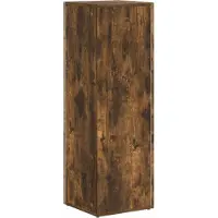 vidaXL Étagère latérale Chêne fumé 33 x 32 x 100,5 cm Matériau dérivé du bois