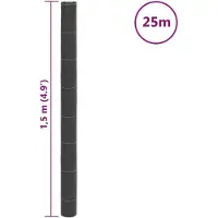 vidaXL Membrane anti-mauvaises herbes noir 1,5x25 m PP