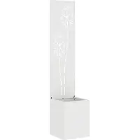 vidaXL Toile pare-vue jardin Floral Blanc 32 x 140 cm
