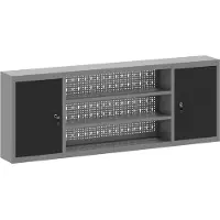vidaXL Armoire à outils murale avec panneau perforé Noir 150x20x55 cm Acier