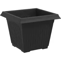 vidaXL Pot De Fleurs Carré 24 Pcs Noir 43 X 43 X 33.5 Cm Plastique