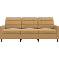 vidaXL Canapé à 3 places Marron 180 cm Velours