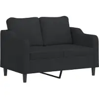 vidaXL Ensemble de canapés 3 pièces avec coussins Tissu noir