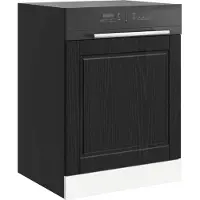 vidaXL Façade de lave-vaisselle PORTO, noir aspect chêne, 60 x 1,5 x 57 cm