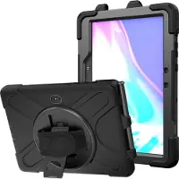 Cazy Housse pour Tablette compatible avec Samsung Galaxy Tab Active4 Pro - Coque Antichoc avec Protecteur d'Écran - Noir