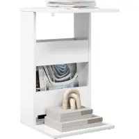 vidaXL Table d'appoint Blanc 40 x 35 x 60,5 cm Bois d'ingénierie