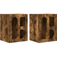vidaXL Table de chevet 2 pcs Chêne fumé 40 x 35 x 50 cm