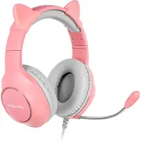 Krüger&Matz Casque de jeu pour enfants oreilles de chat microphone